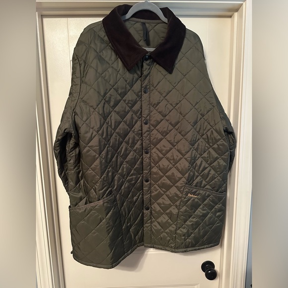 Men's Olive Green Quilted Barbour Jacket XXL - Picture 4 of 8